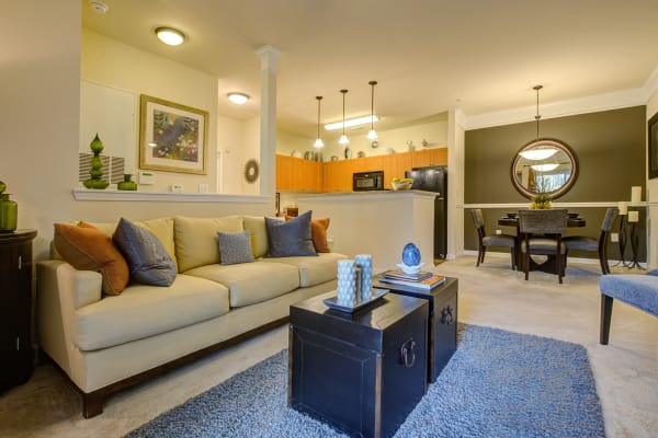 living room and dining room at Preserve at Steele Creek