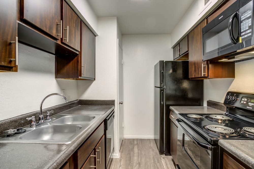Model kitchen at The Reserve at City Center North in Houston, Texas