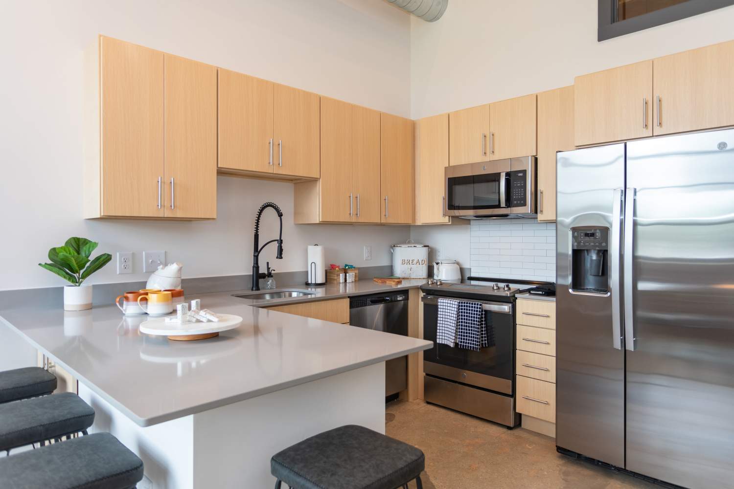 Kitchen of Mojud Lofts in Greensboro, North Carolina