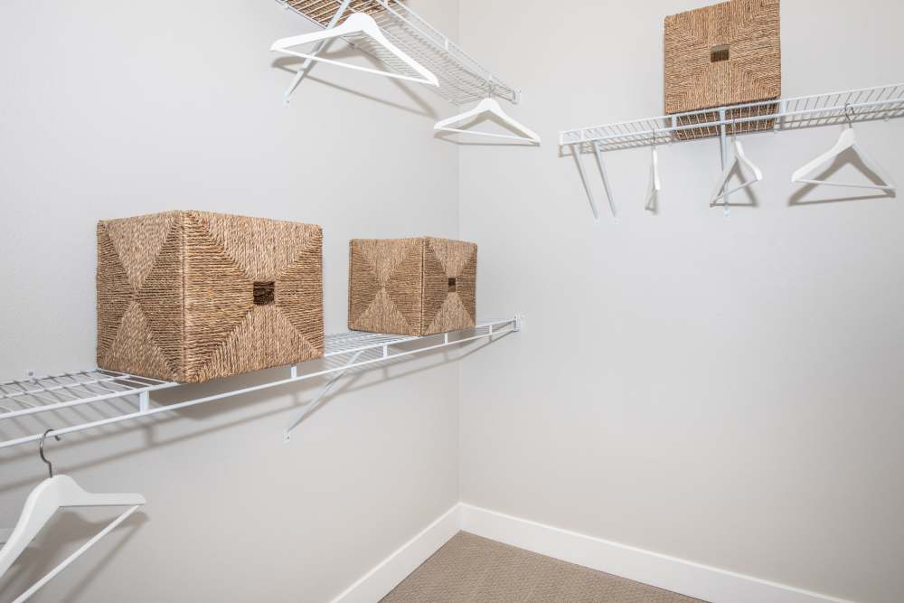 Apartment walk-in closet at Park Place Olde Town Apartments in Arvada, Colorado