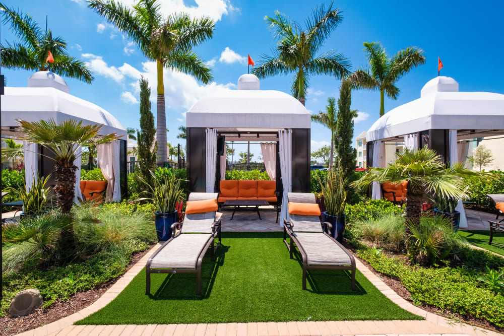 Private cabanas at Oceanside Lantana in Lantana, Florida