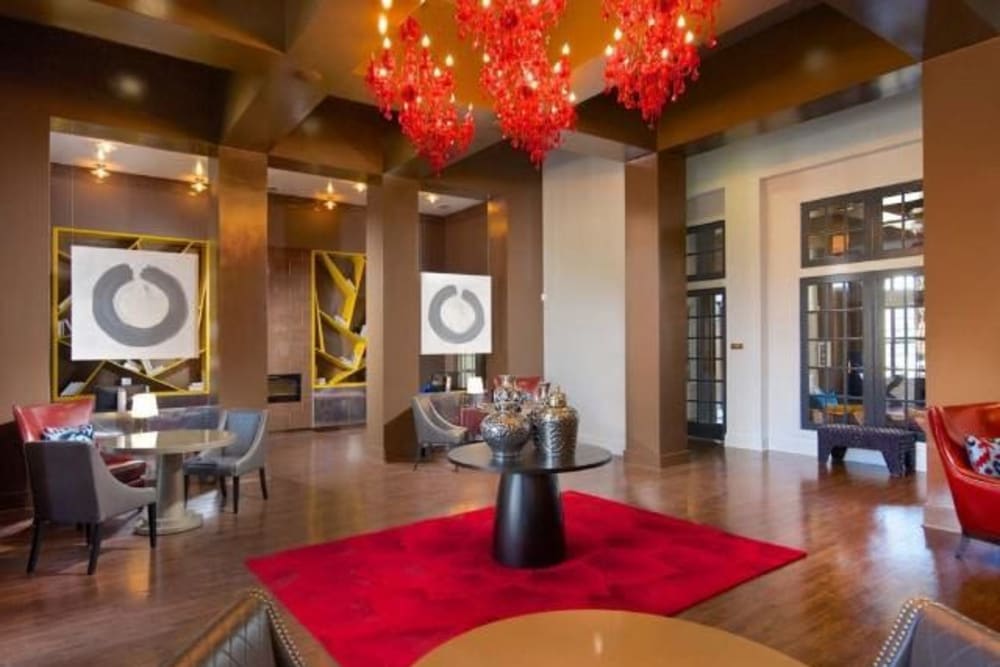 Lavishly decorated resident clubhouse interior at The Hawthorne in Jacksonville, Florida