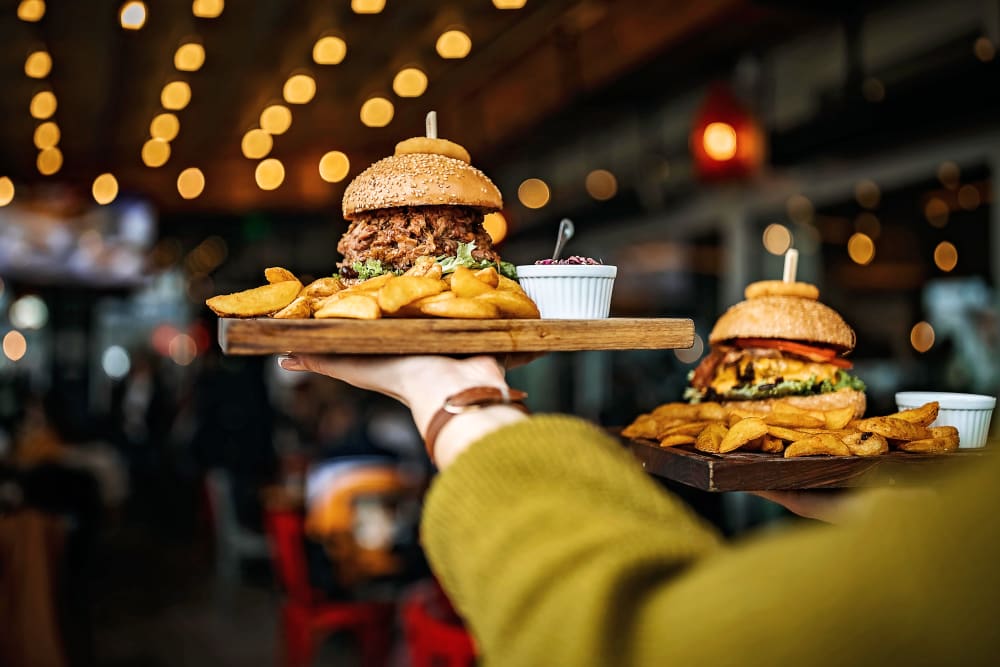 Out for hamburgers near Willowick Apartments in College Station, Texas