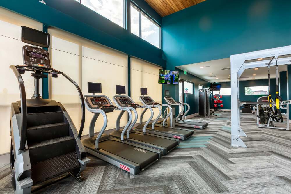 Fitness center at Strata Apartments in Denver, Colorado