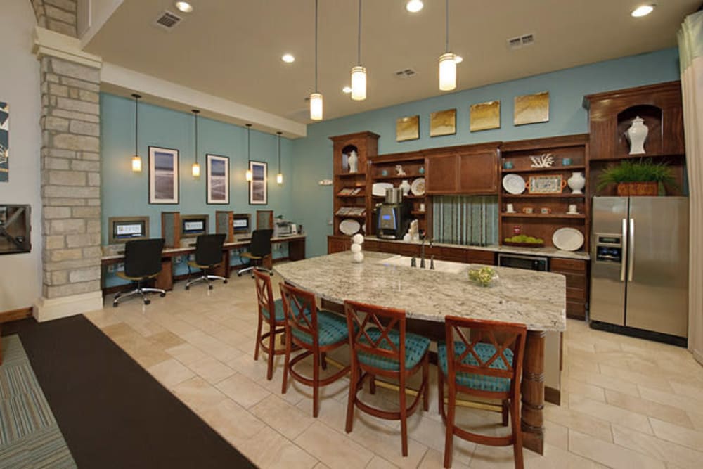 Community Kitchen and Computers at Amalfi at Tuscan Lakes in League City, Texas