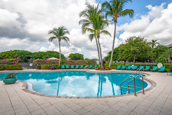 Beautiful swimming pool area at San Merano at Mirasol in Palm Beach Gardens