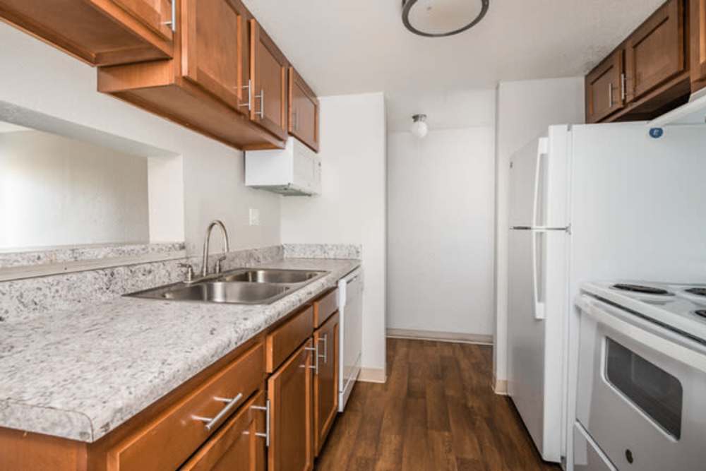 Upgraded kitchen at Stonehaven Apartments in Hazelwood,Missouri