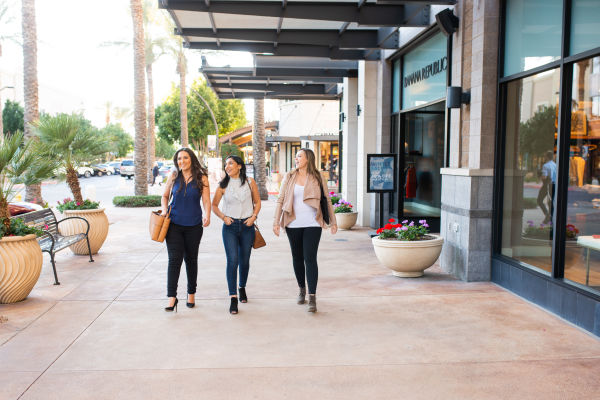 Residents shopping near Bellagio in Scottsdale, Arizona