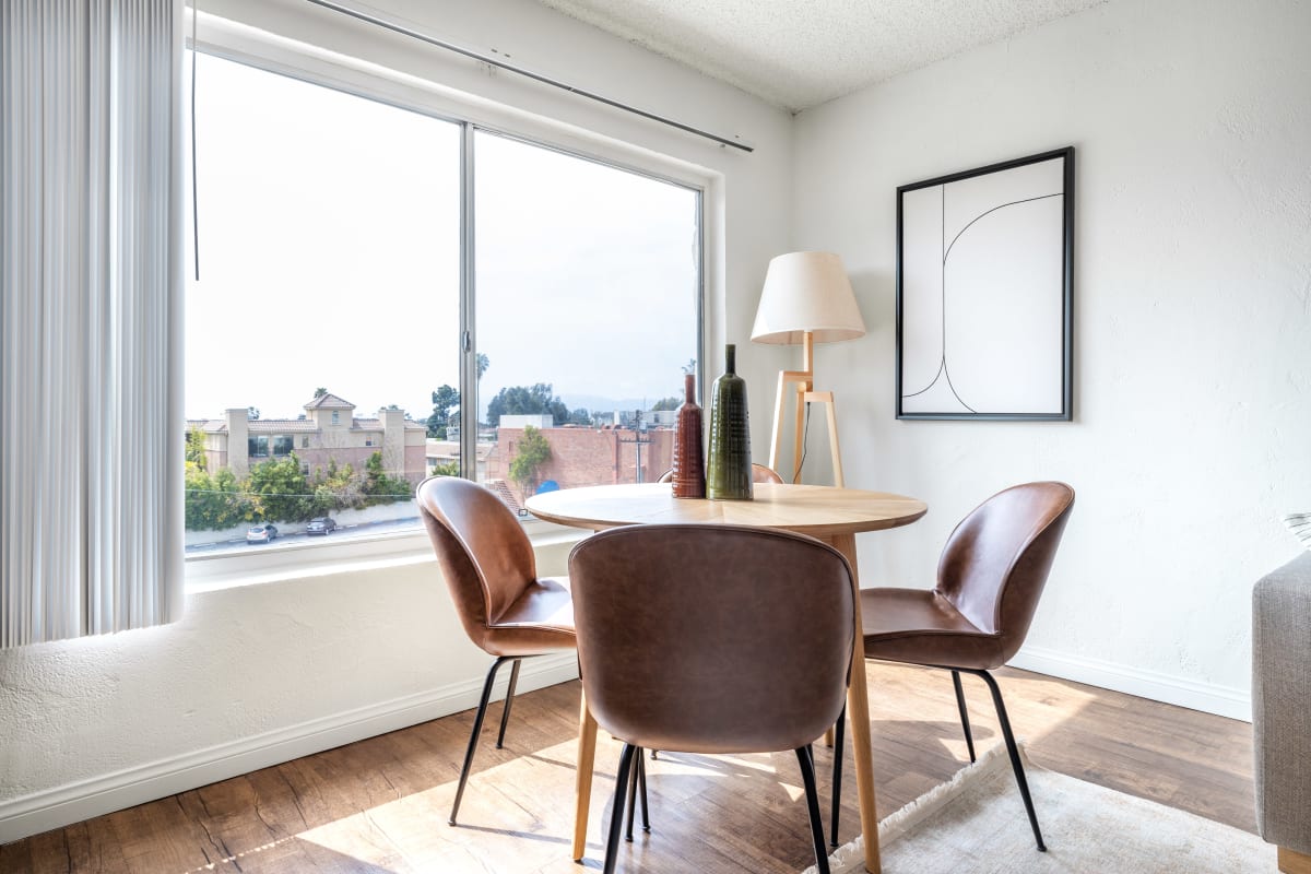 Dining room with a view in an apartment at Playa Pacifica, Playa Del Rey, California