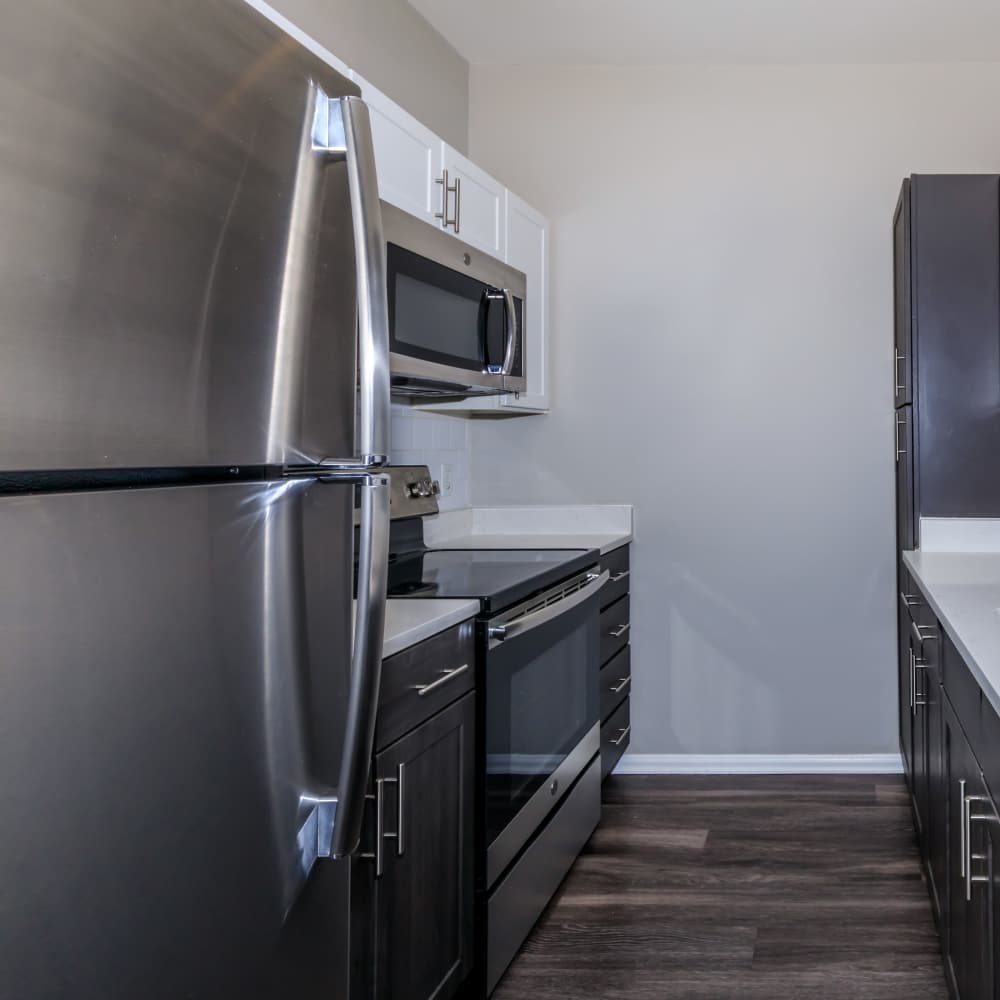 An apartment kitchen at The Dakota at Governors Ranch in Littleton,Colorado