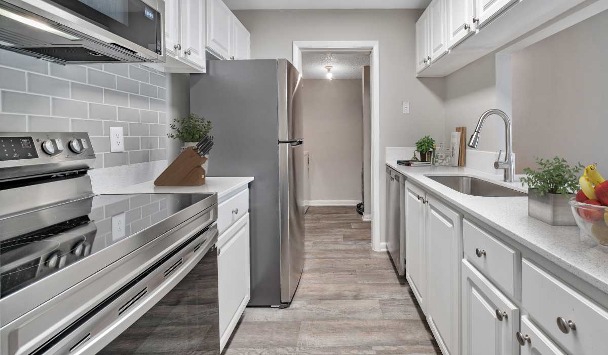 Upgraded kitchen with stainless steel appliances at Isles at East Millenia in Orlando, Florida