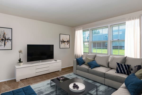 Cozy living room at Highland Village in Halethorpe, MD