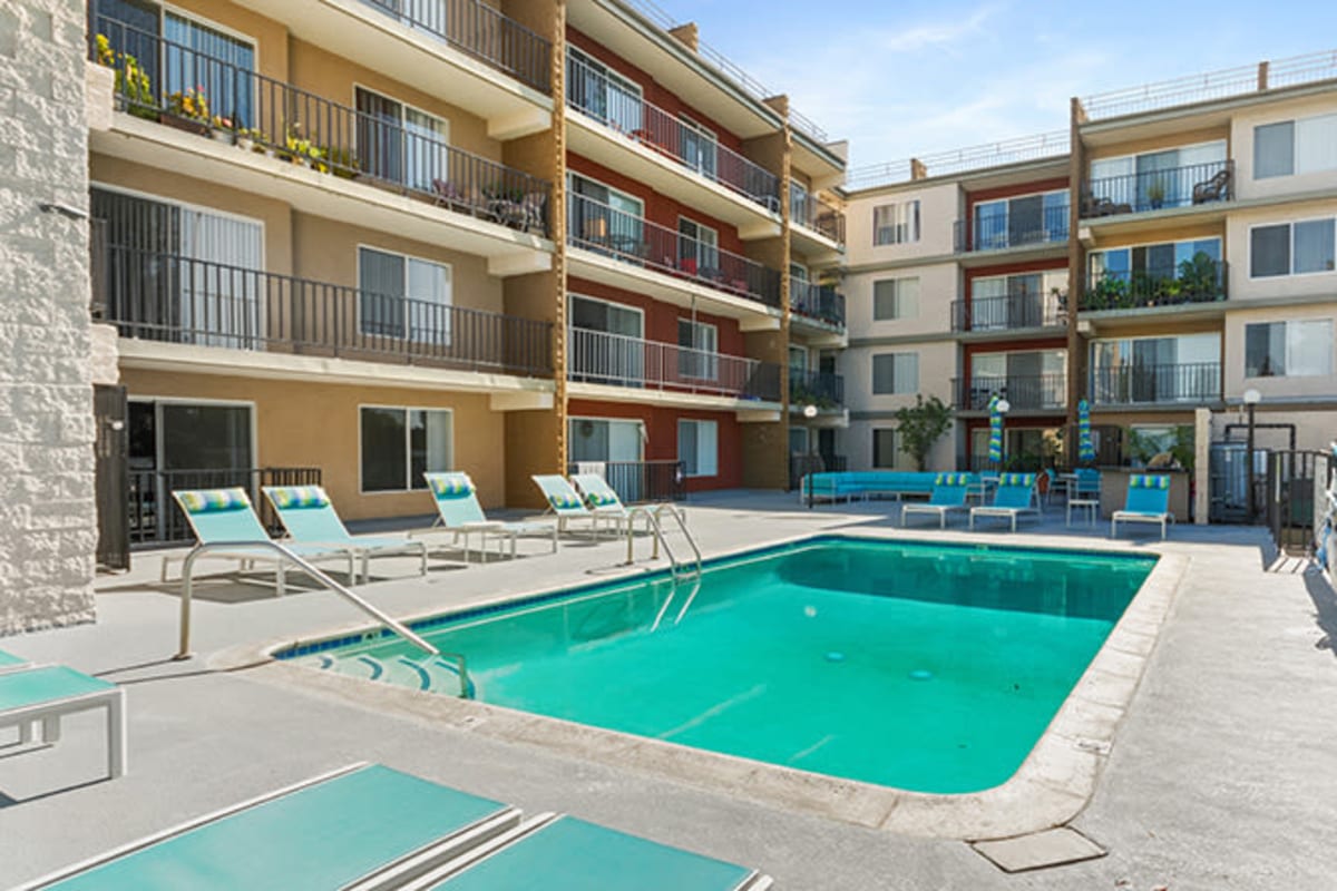 Beautiful pool at Amanda Regency Apartments, Van Nuys, California