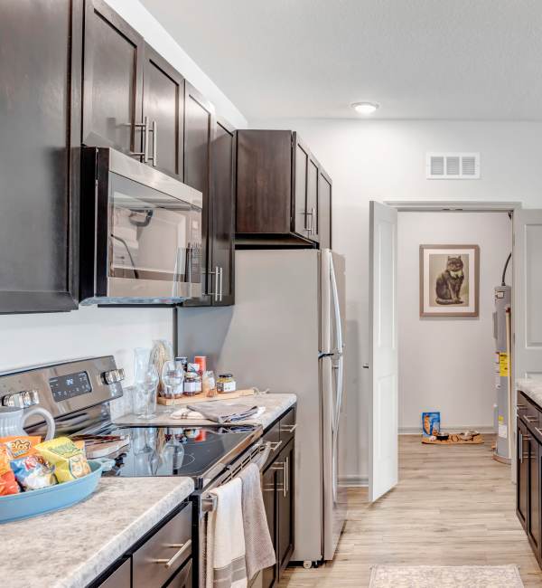 Model home kitchen at The Carlton of Fort Myers in Fort Myers, Florida