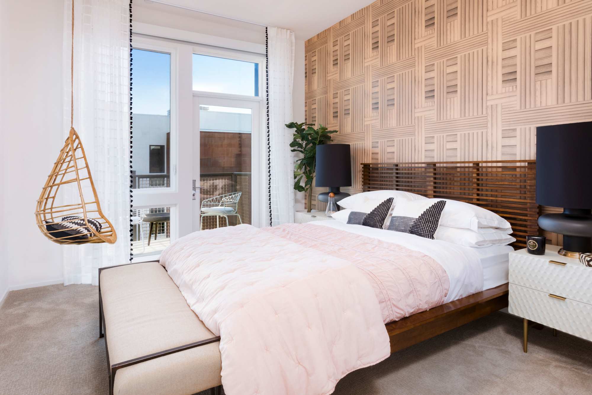 Bedroom with window at The Artisan in San Diego, California