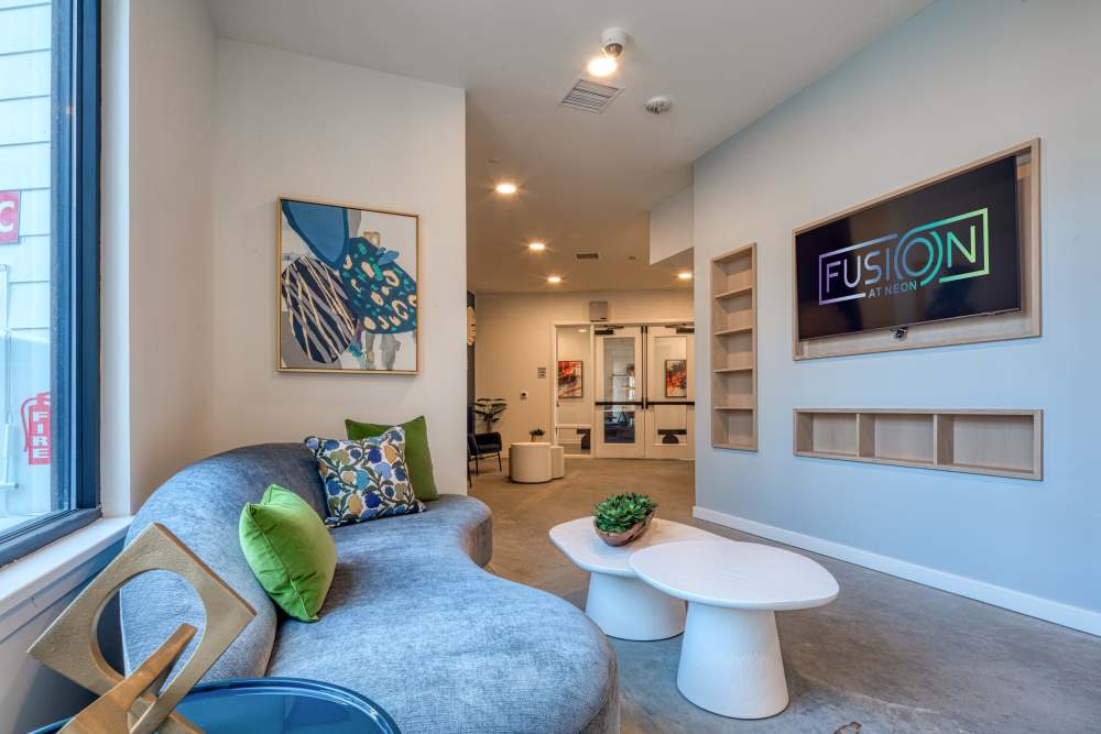 Interior of a clubhouse at Fusion at Neon in Norfolk, Virginia
