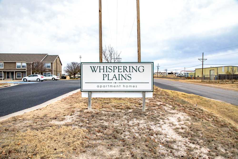 signage of Whispering Plains Apartments in Guymon, Oklahoma