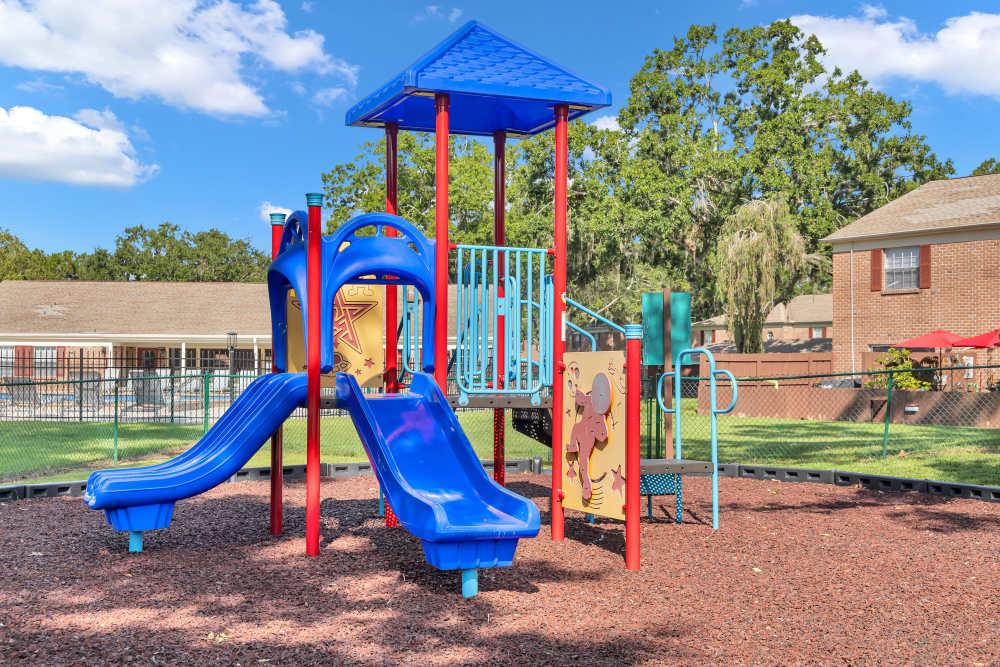 Playground with slides at Lake Carlton Arms in Lutz, Florida
