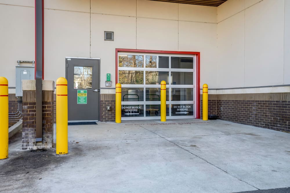 Drive up access door to interior storage units at Metro Self Storage in Franklin