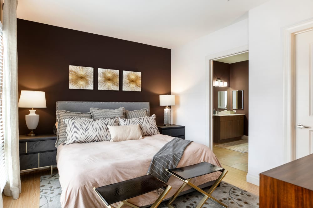 bedroom in apartment home at The Harper at Harmon Meadow