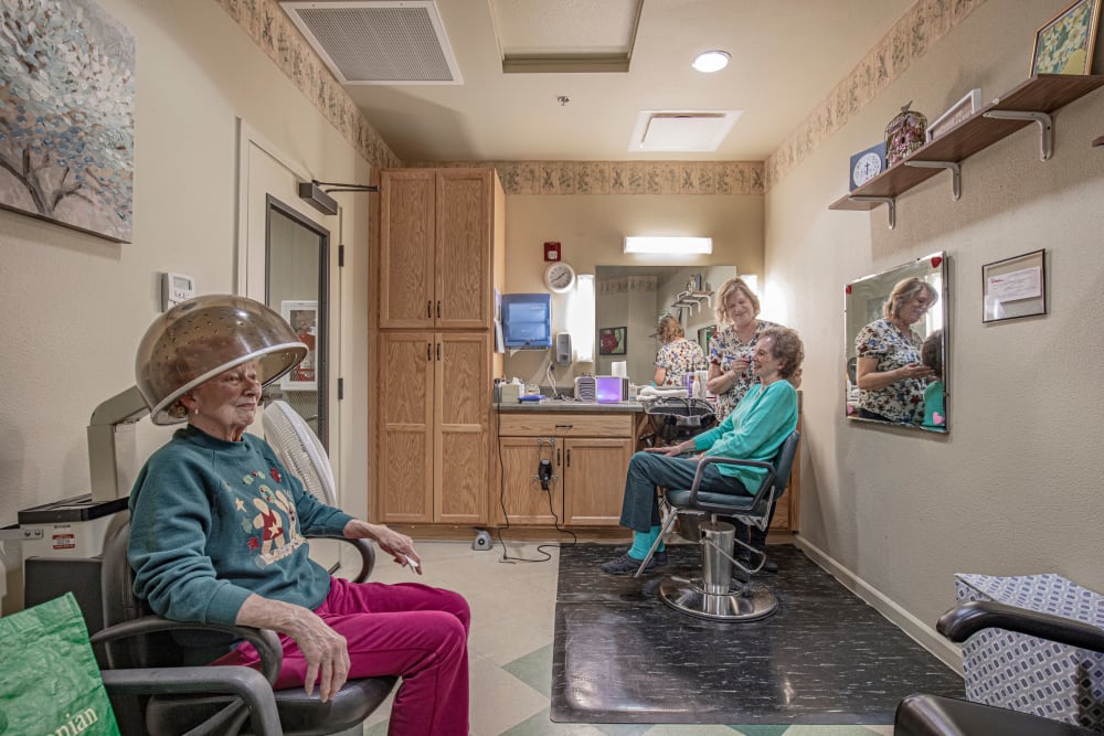 Hair salon at Majestic Rim Retirement Living in Payson, Arizona.