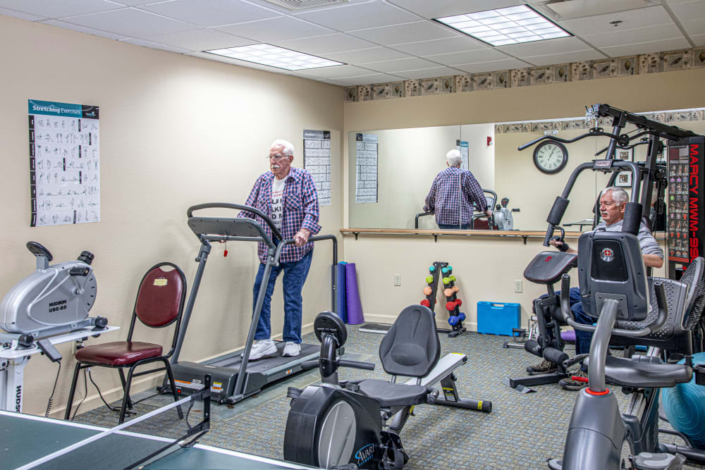 Gym at Majestic Rim Retirement Living in Payson, Arizona.