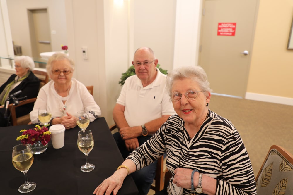 Residents enjoying a meal at Merrill Gardens at Madison in Madison, Alabama. 