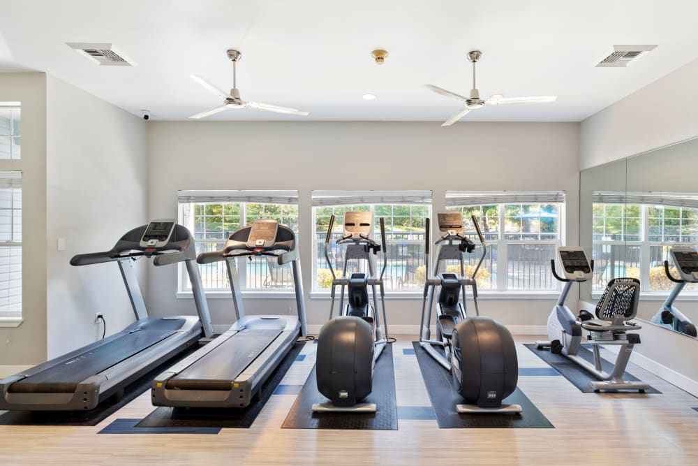 Fitness equipment at Pebble Cove Apartments in Renton, Washington