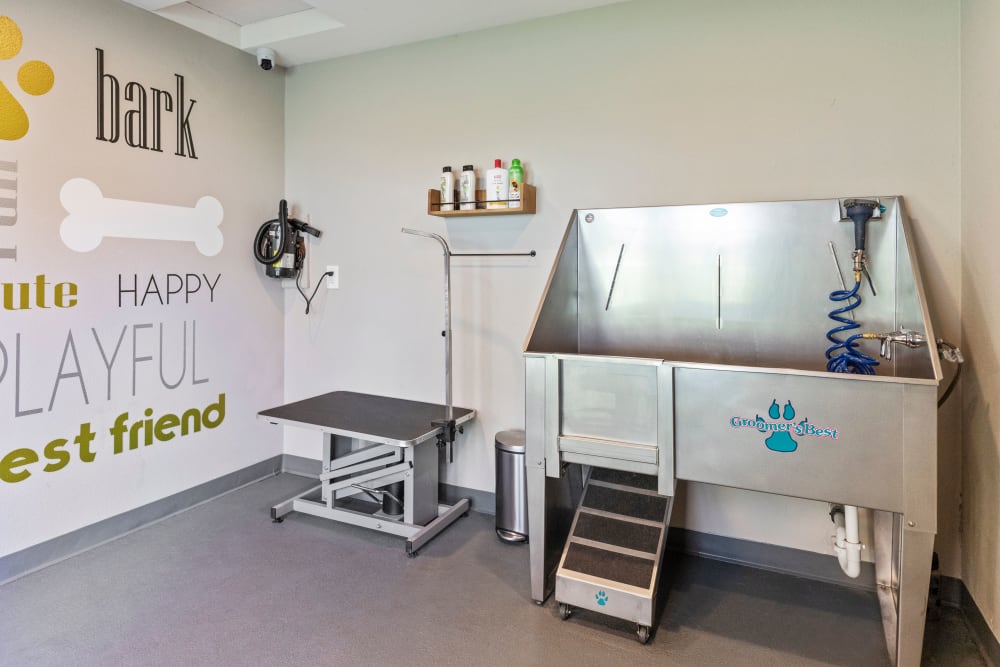 Pet bath station at Pebble Cove Apartments in Renton, Washington
