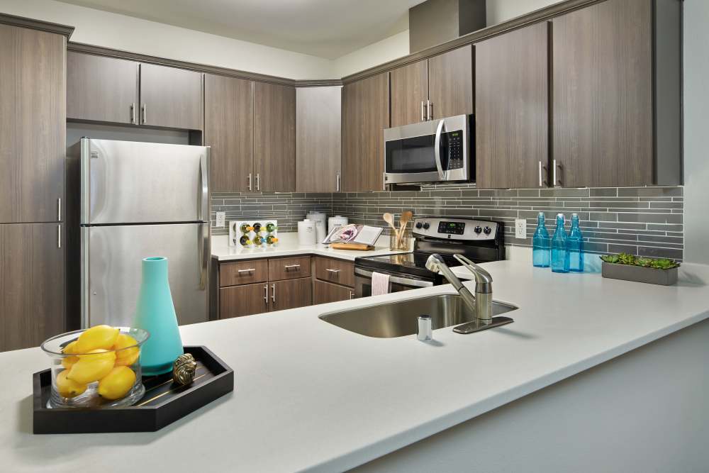 Kitchen with updated interiors at Brookside Village in Auburn, Washington