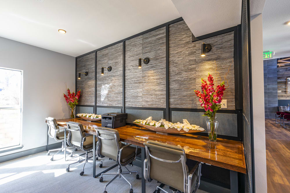 Community business center for resident use at Altitude Westminster in Westminster, Colorado