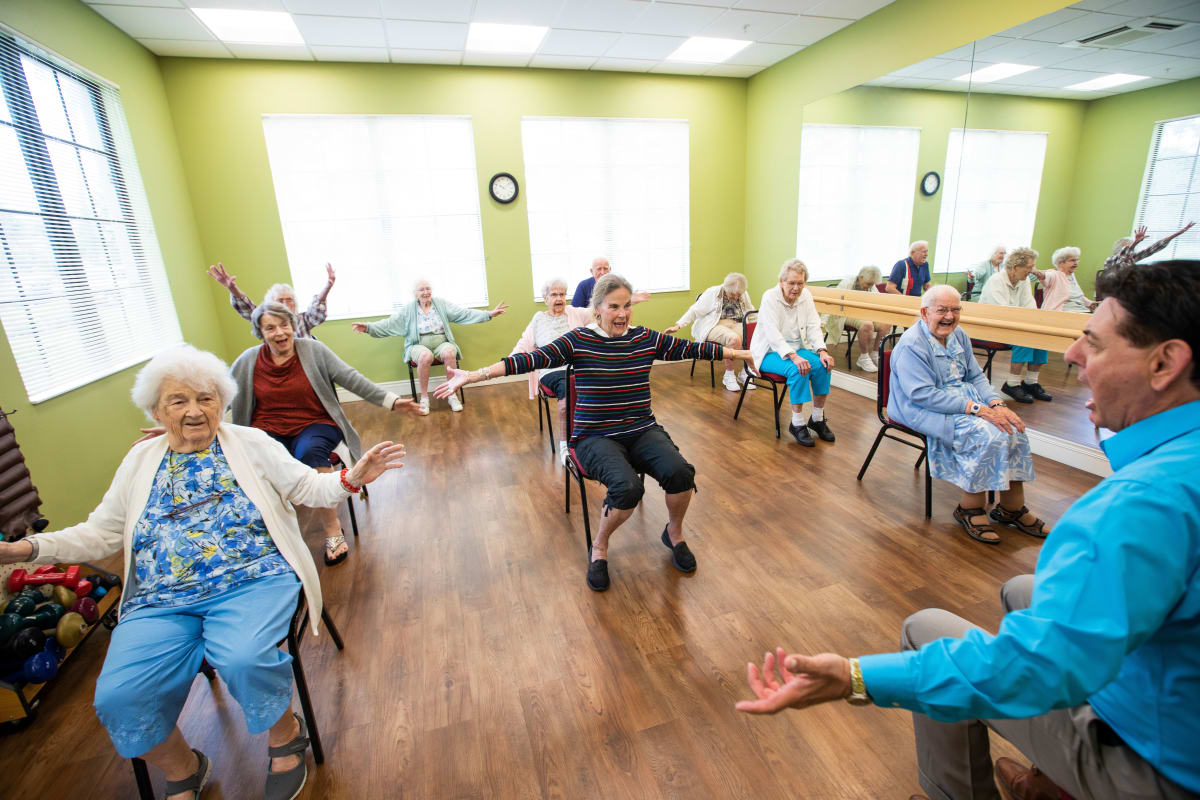 Fitness room at Cypress Point in Fort Myers, Florida. 