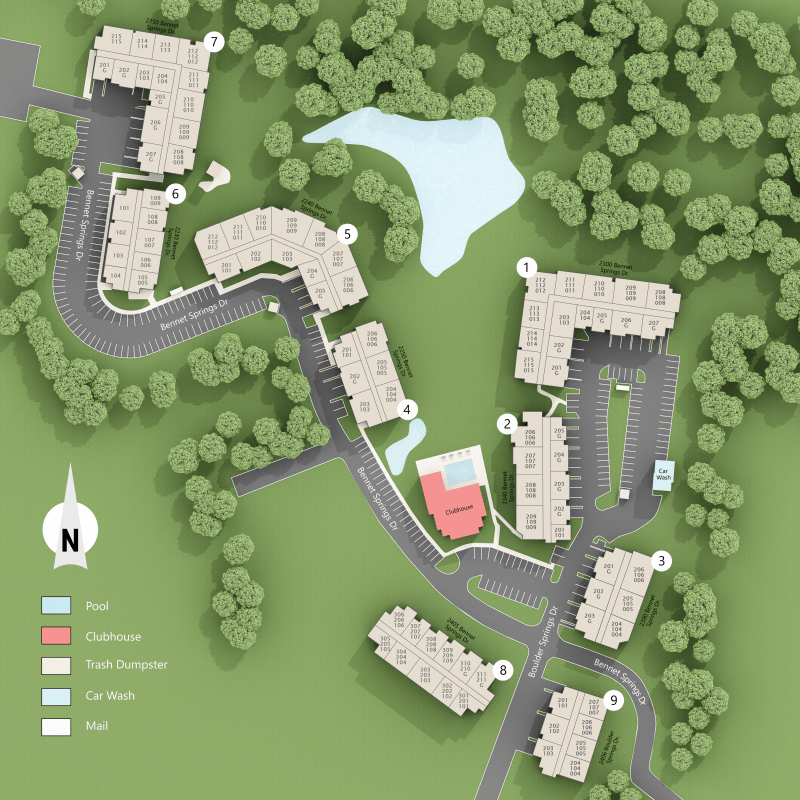 Sitemap at Boulder Springs of Columbia in Columbia, Missouri