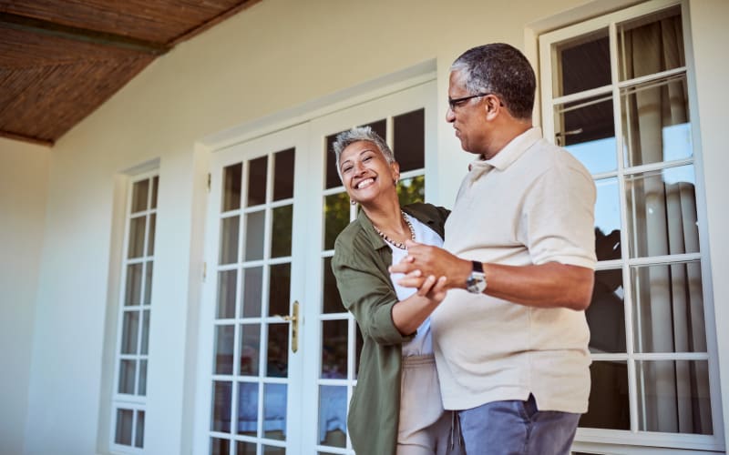 Resident couple dancing at Barclay House of Aiken in Aiken, South Carolina