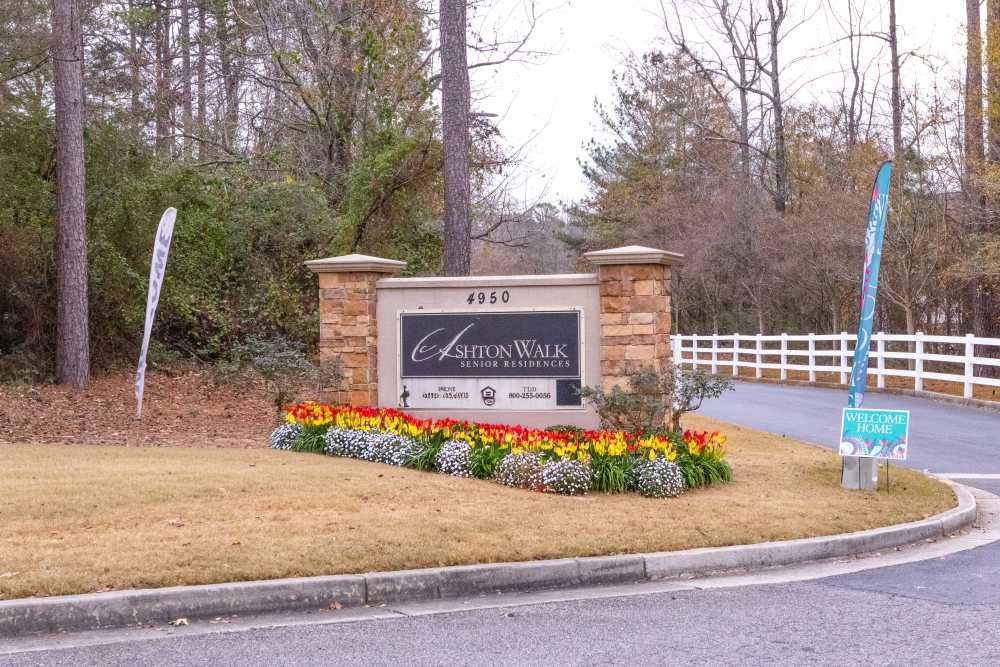 Property signage at Ashton Walk in Forest Park, Georgia