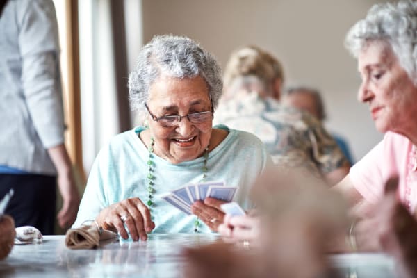 Residents playing cards at Ashbrook Village in Duncan, Oklahoma.