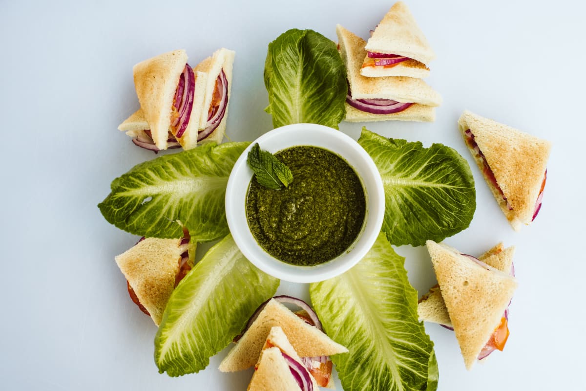 Sandwich appetizer with dipping sauce at Broadwell Senior Living in Kearney, Nebraska