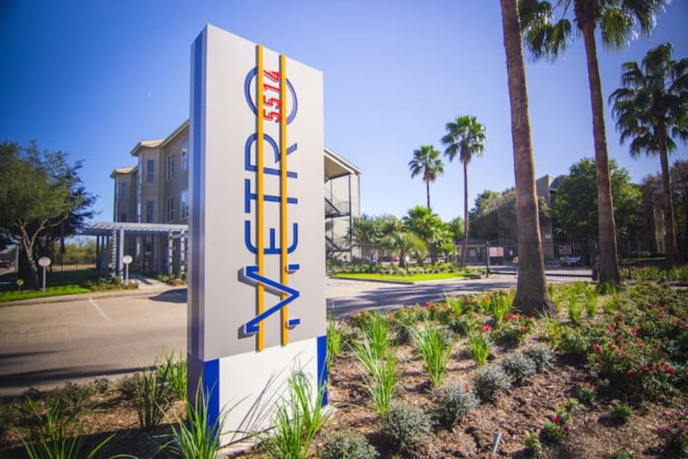 Exterior sign at Metro 5514 in Houston, Texas