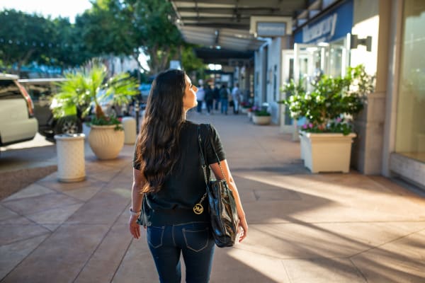 Resident going shopping near San Palmilla in Tempe, Arizona