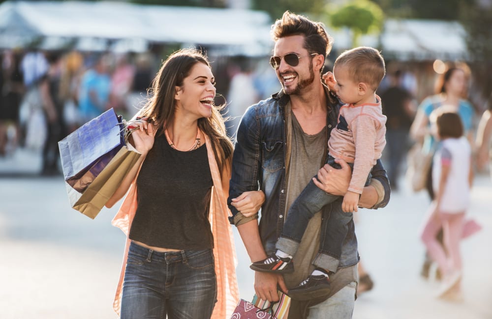 Resident family shopping at a near by store at 1022 West Apartment Homes in Gaffney, South Carolina