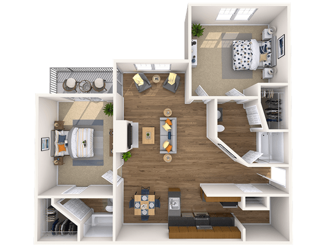 View The Roosevelt Floor Plan at Abbotts Run Apartments | Apartments in Alexandria, Virginia