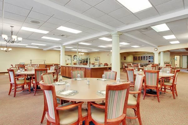 Large dining area at Keystone Villa at Douglassville in Douglassville, Pennsylvania