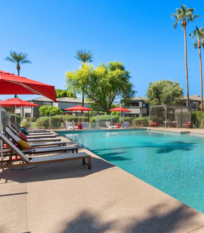 Beautiful pool at Luxe @ Ocotillo in Chandler, Arizona