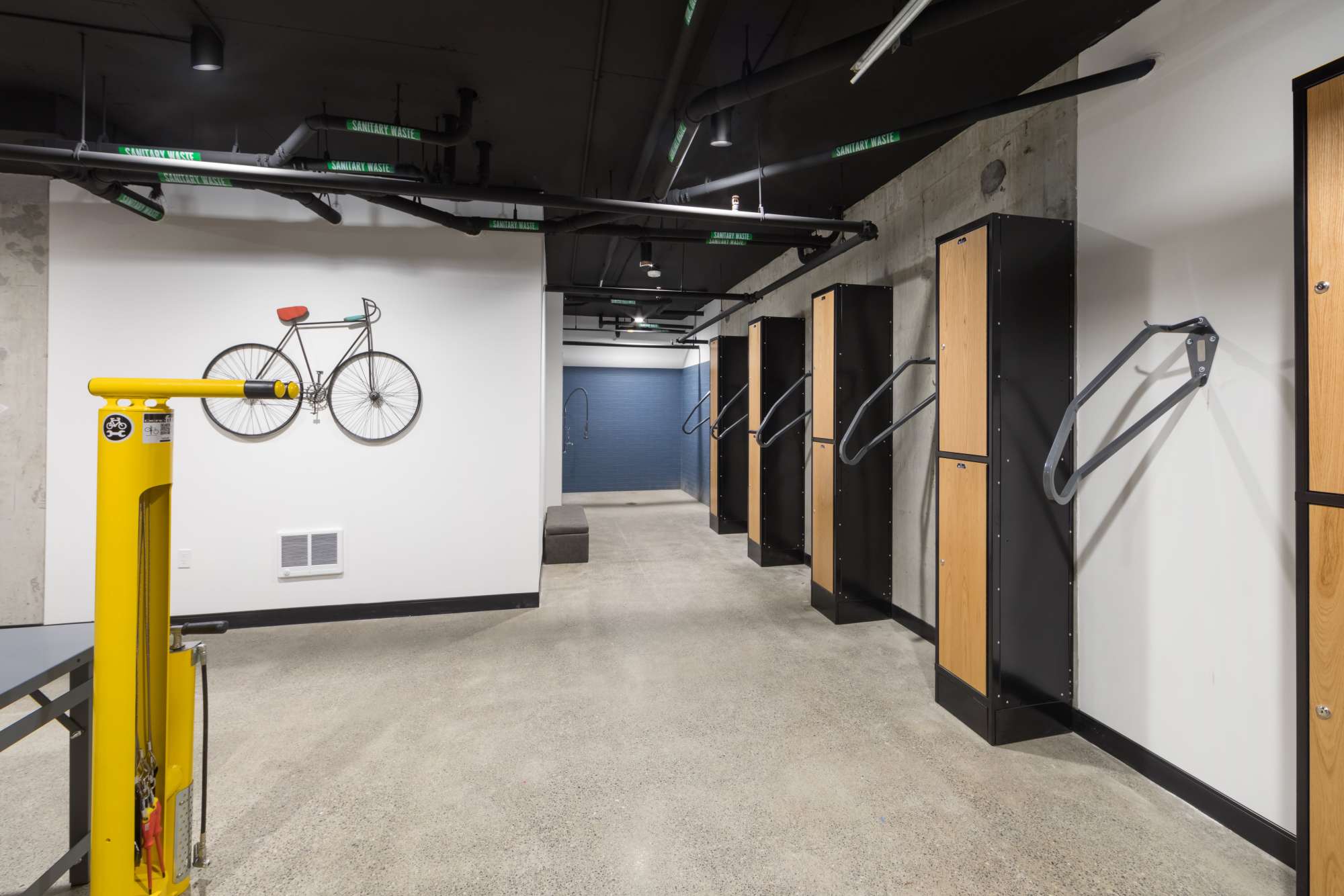 Community bicycle lounge at Radiate in Redmond, Washington