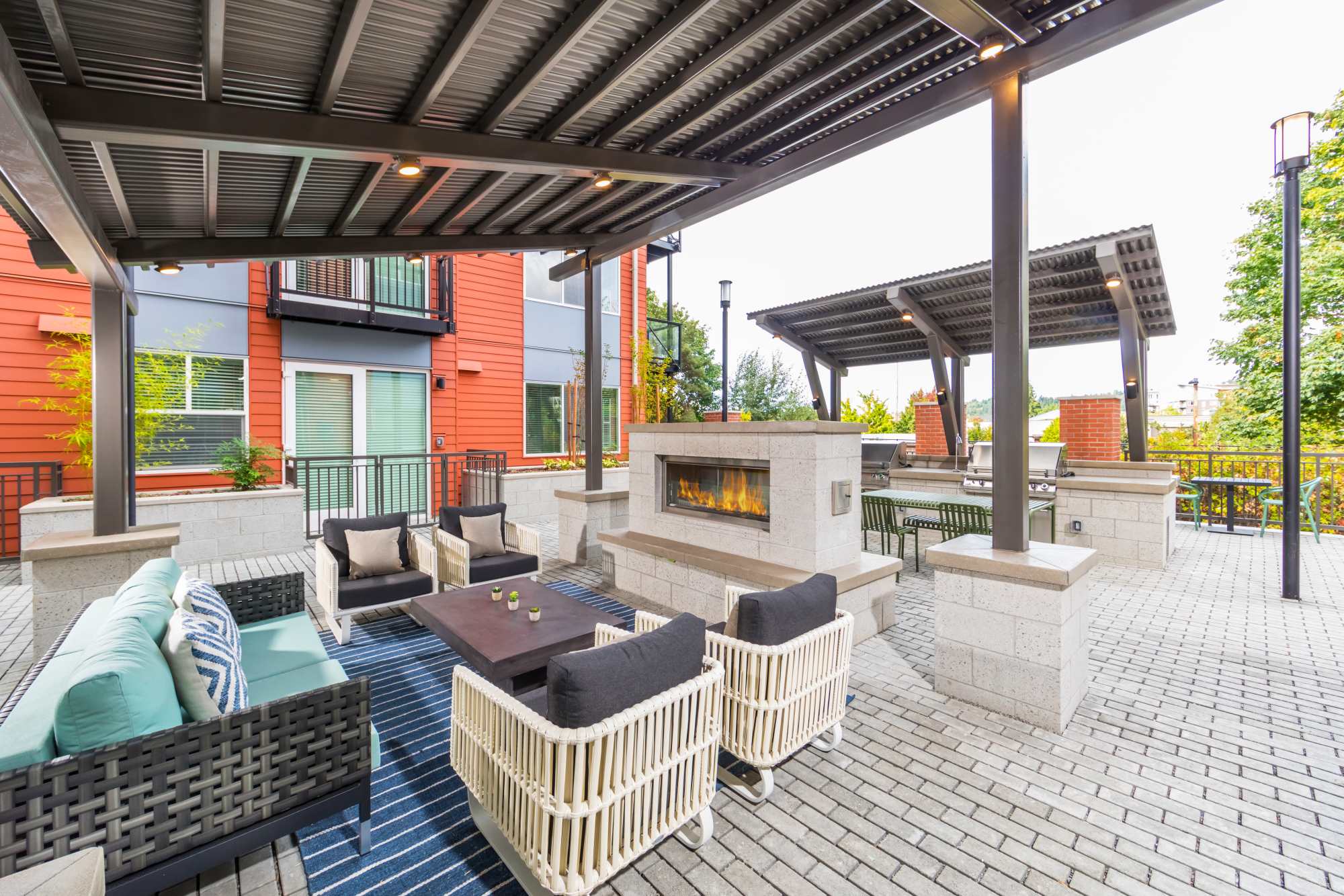 Community BBQ station at Radiate in Redmond, Washington
