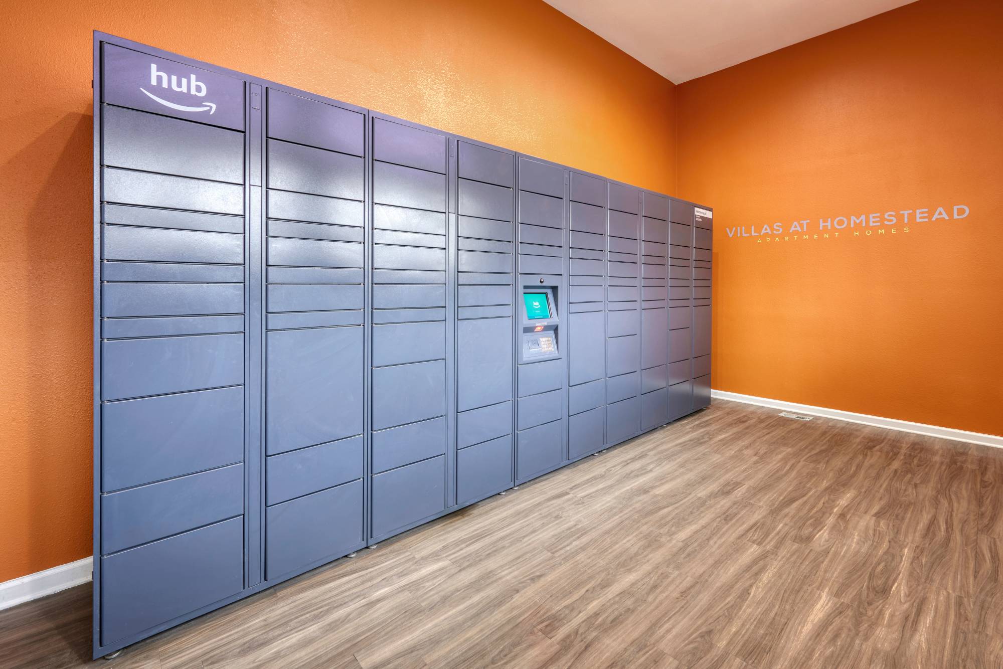 24-hour package lockers at Villas at Homestead Apartments in Englewood, Colorado