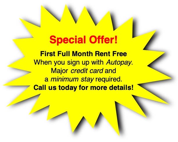 Special offer! First full month rent free at Global Self Storage in McCordsville, Indiana