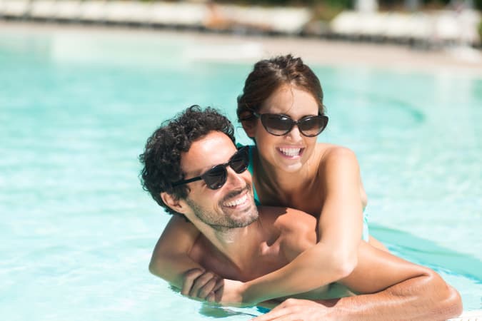 residents in the pool at The Carlyle at Godley Station in Pooler, GA
