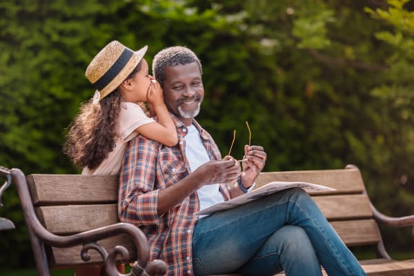 Father and daughter in the park at Enclave 50 in Ballston Spa, NY