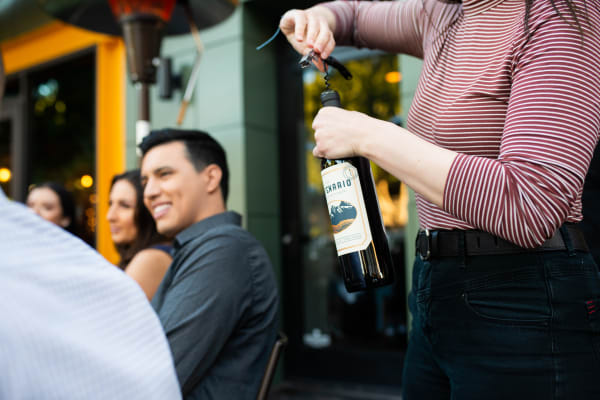 Residents enjoying some fine wine at a restaurant near Allegro at La Entrada in Henderson, Nevada